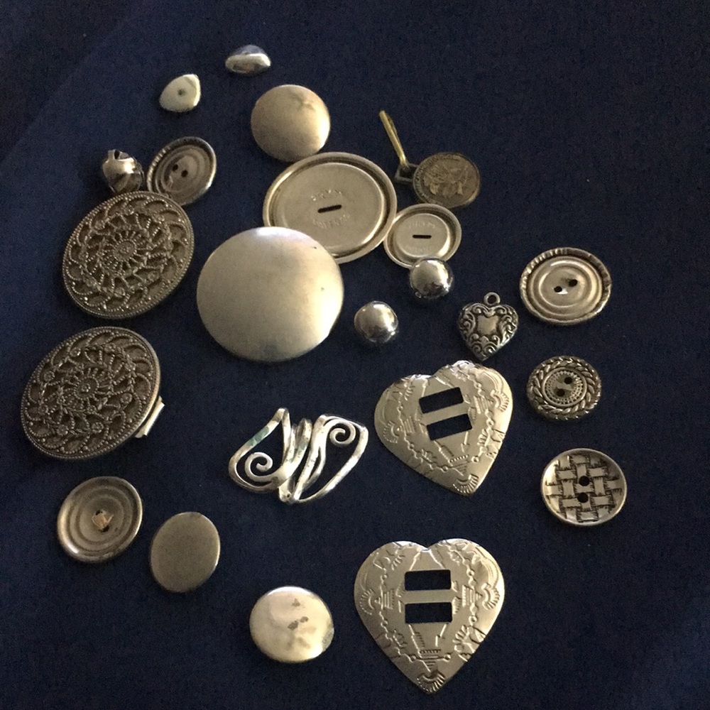 Junk drawer treasure- buttons , pins, club medallion